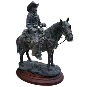 (RWRA6990) Western Cowboy on Horse Sculpture