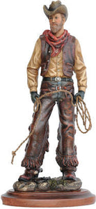 (RWRA8835) Western American Cowboy & Rope Sculpture