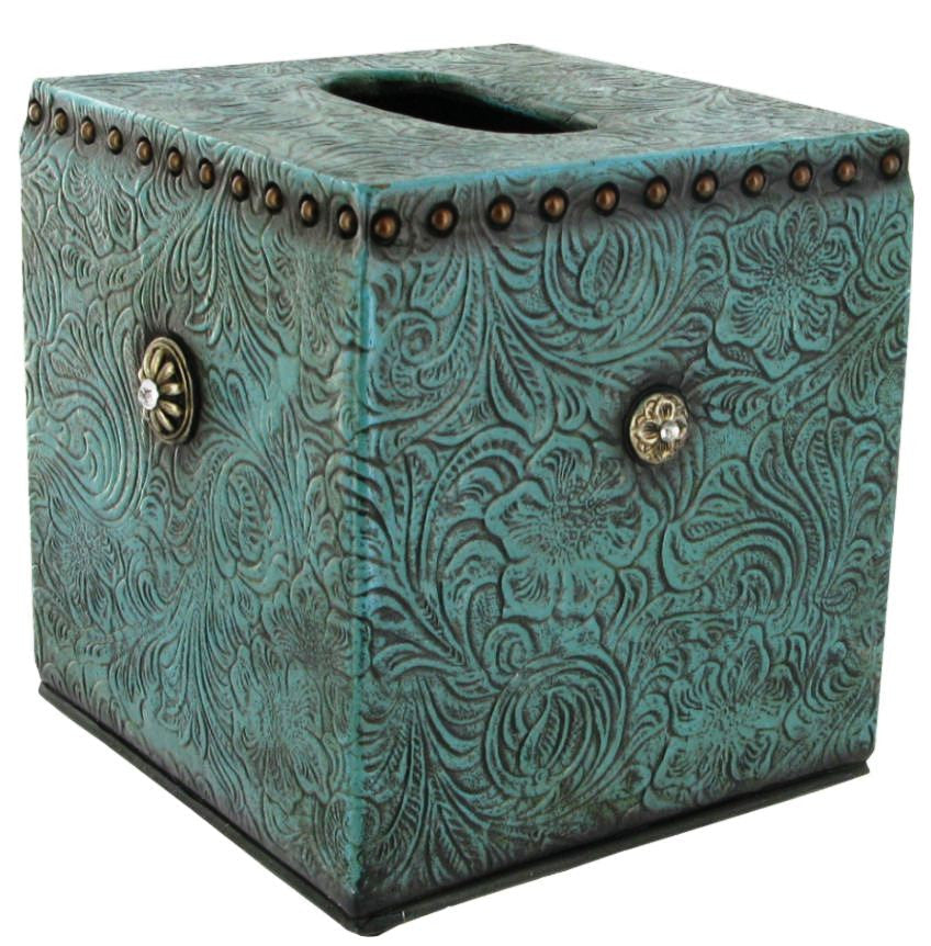 (RWRA8934) Western Turquoise Tissue Box Cover