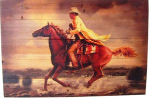 "Riding Cowboy" Western Wood Frame Art