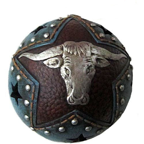 Western Longhorn Turquoise Ball with Stars