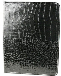 (S4B-IP605-16BK) Western Faux Croc iPad Folio Case - Black