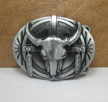 Load image into Gallery viewer, Cow Skull Metal Belt Buckle