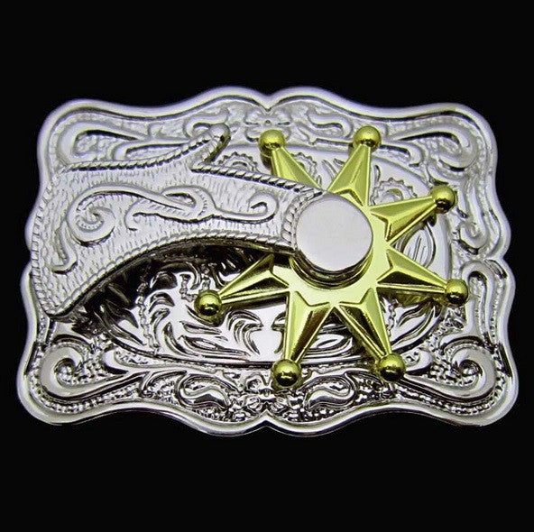 Cowboy Spur 3D Metal Belt Buckle