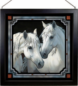 "Stable Mates" Horse Stained Glass Art