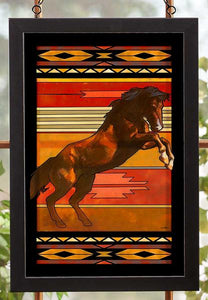 "The Rank One" Stallion Stained Glass Art