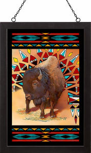 "Tanazin" Bison Stained Glass Art