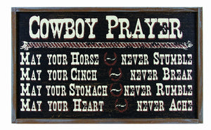 "Cowboy Prayer" Western Wood Sign