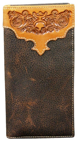 (TD1473137W3) Hooey Signature Brown Rodeo Wallet with Tooling