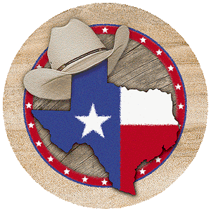 (THS-TS187) "Texas" 4-Piece Sandstone Coaster Set