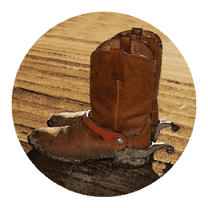 (THS-TS2291) "Cowboy Boots" Western Sandstone Coaster Set