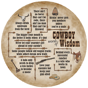 (THS-TS325) "Cowboy Wisdom" 4-Piece Sandstone Coaster Set