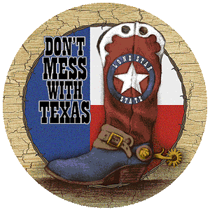 (THS-TS706) "Don't Mess With Texas" Western Sandstone Coaster Set