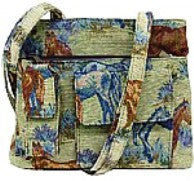 (TL600101HT) Horse Tapestry Purse with 2 Compartments