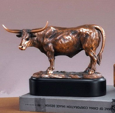 (TN53171) Western Longhorn Steer Sculpture