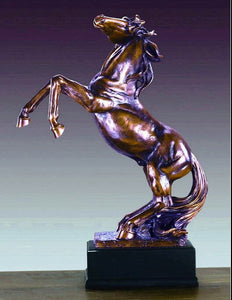 (TN53211) Western Rearing Horse Sculpture - 20" Tall
