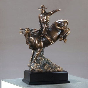 (TN54246) Western Bull Rider Sculpture Large