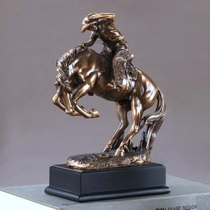 (TN54290) Western Cowboy & Rearing Horse Sculpture Large