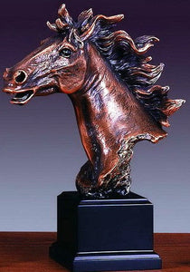(TN55124) Horse Head Sculpture - 11" Tall