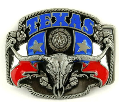 Texas Longhorn Metal Belt Buckle