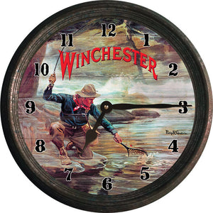 Winchester Fisherman 15" Clock
