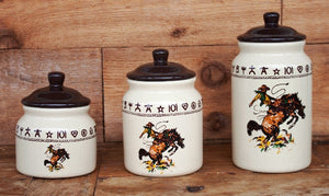Bronco Buster Western 3-Piece Canister Set