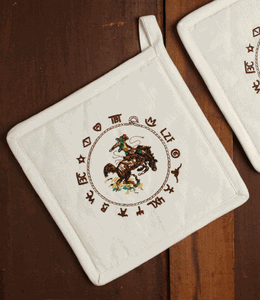 (WCPH-BR) "Bronco Buster" 100% Cotton Embroidered Pot Holder - 2-Piece Set