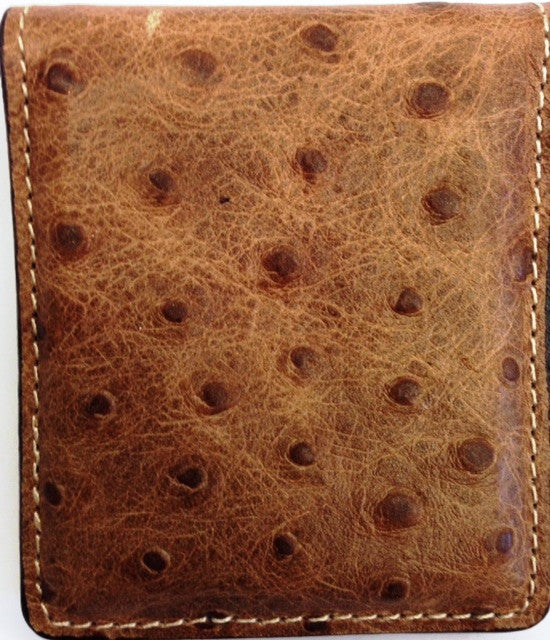 (WFABMCO5) Western Peanut Ostrich Print Money Clip with Super Magnet