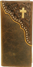 Load image into Gallery viewer, (WFAC822) Western Leather Rodeo Wallet with Cross