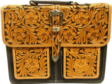 Load image into Gallery viewer, (WFAIBC1) Western Tooled Leather Briefcase/Computer Case