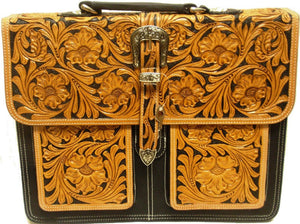 (WFAIBC1) Western Tooled Leather Briefcase/Computer Case