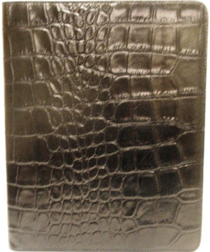 (WFAIPAD8) Western Black Gator Print Leather iPad Jacket