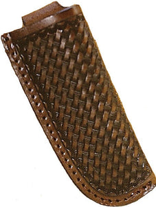 (WFAKS112) Western Brown Basketweave Leather Knife Sheath
