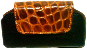 (WFAPC1051) Western Leather Gator Print Cell Phone Holder for iPhone 4 & Blackberry