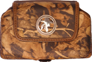 (WFAPC779CG) Leather Camo Cell Phone Holder for iPhone4 & Blackberries (Cowgirl Concho)