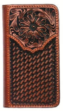 Load image into Gallery viewer, (WFAPH104-I6) Western Tooled/Basketweave Cell Phone Holder/Wallet for iPhone 6