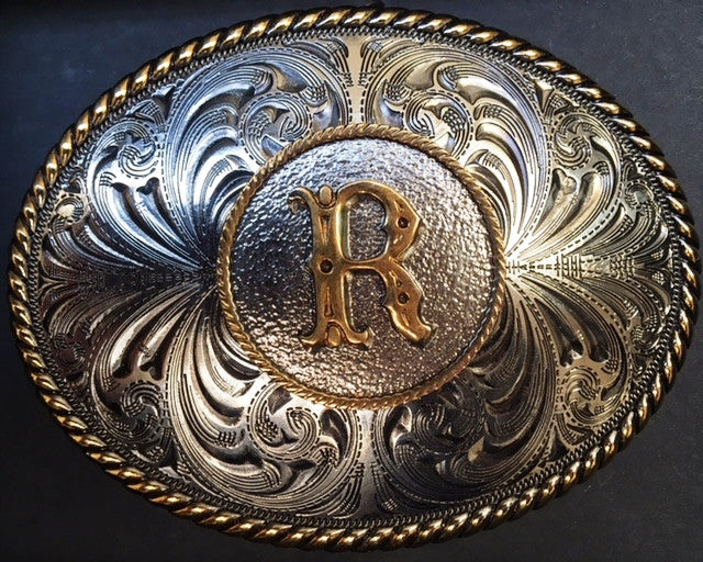  Vintage Fashion Western Belt Buckle A to Z Initial