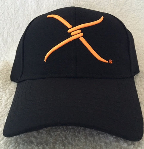 (WFAXC3) Twisted-X Flex Fit Ball Cap Black- Orange Logo