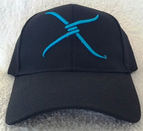 (WFAXC4) Twisted-X Flex Fit Ball Cap Black- Blue Logo
