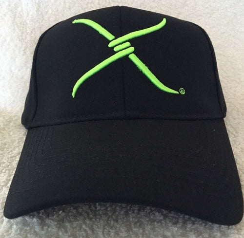 (WFAXC2) Twisted-X Flex Fit Ball Cap Black - Green Logo