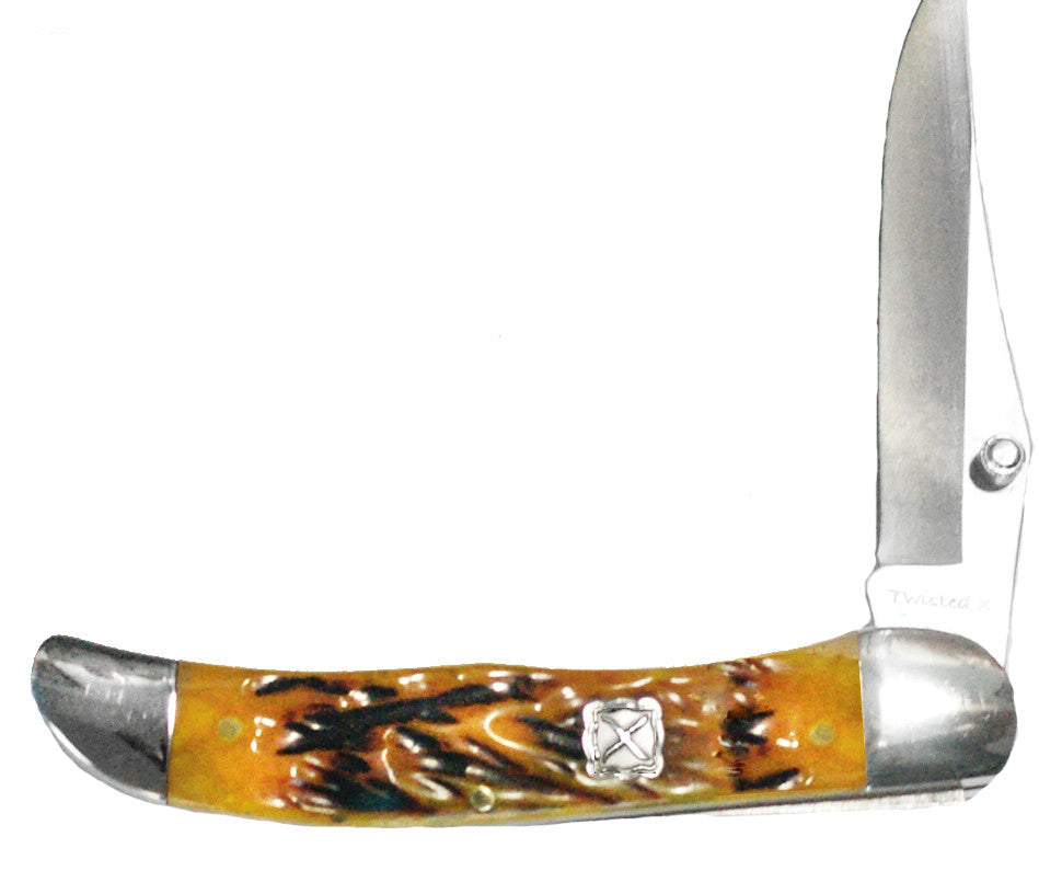 (WFAXL3021) Twisted-X Thumb Assisted Pocket Knife - Yellow