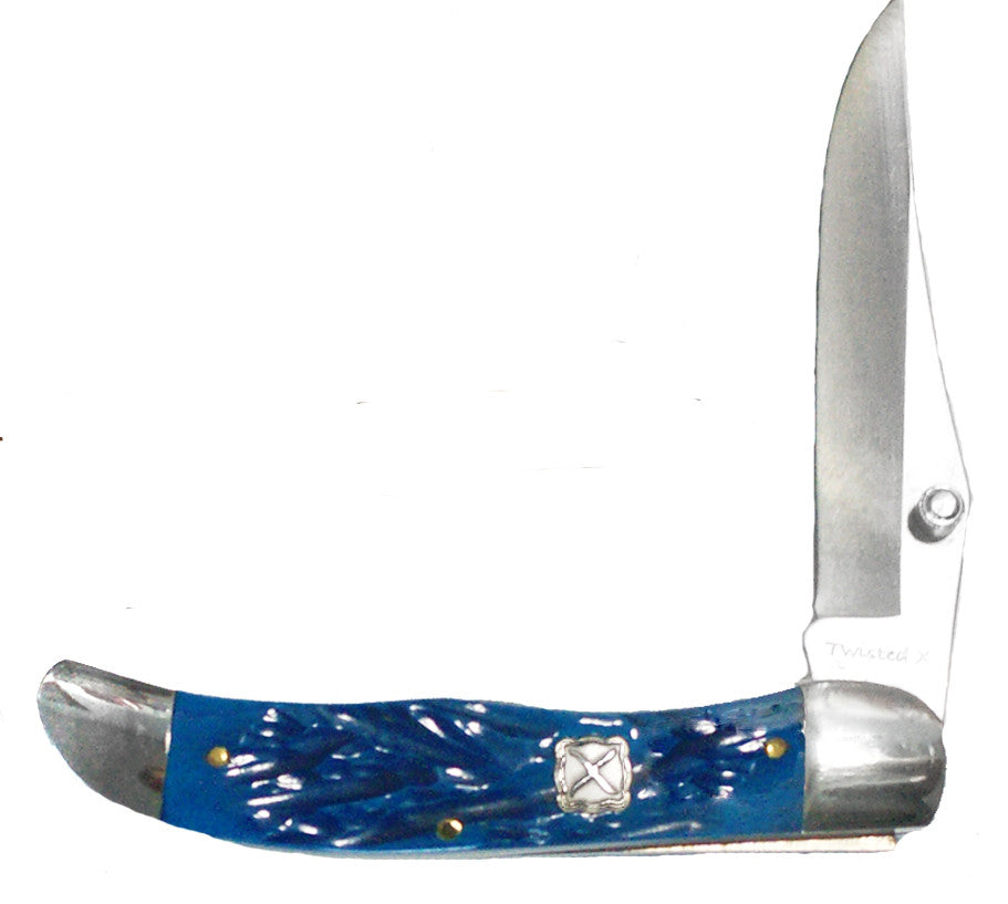 (WFAXL4021) Twisted-X Thumb Assisted Pocket Knife - Blue