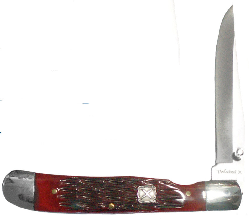 (WFAXL5020) Twisted-X Thumb Assisted Pocket Knife - Red