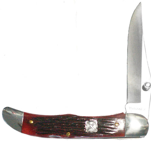 (WFAXL5021) Twisted-X Thumb Assisted Pocket Knife - Red