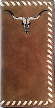 Load image into Gallery viewer, (WFAXRC-15) Twisted-X Medium Brown Distressed Rodeo Wallet with Skull