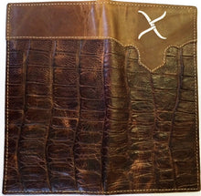 Load image into Gallery viewer, (WFAXRC-9) Twisted-X Brown Gator Leather Rodeo Wallet
