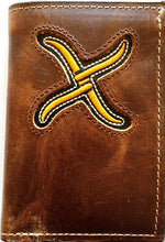 Load image into Gallery viewer, (WFAXRC-T2) Twisted-X Brown Leather Tri-Fold Wallet with Gold Embroidered Logo