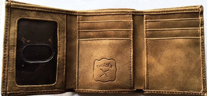 (WFAXRC-T4) Twisted-X Distressed Brown Leather Tri-Fold Wallet