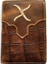 Load image into Gallery viewer, (WFAXRC-T9) Twisted-X Western Brown Gator Print Tri-Fold Wallet