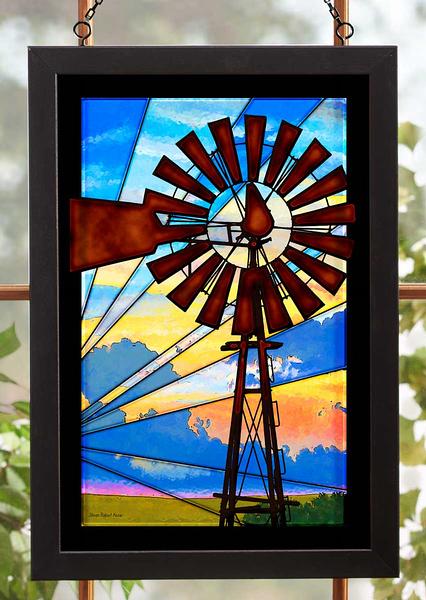 Windmill Stained Glass Art